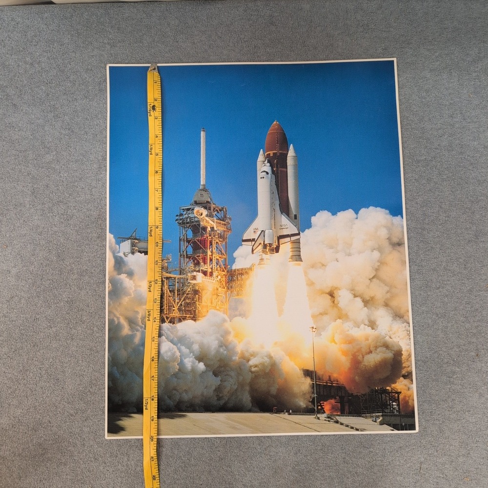 Vtg NASA Space Shuttle Challenger Launch Pad 39A Poster Kimball Concepts 20"×16" - Picture 2 of 4
